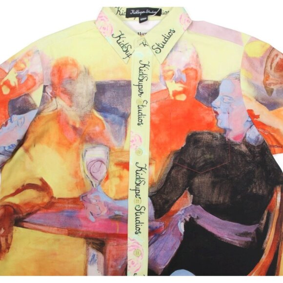 NWT KidSuper Studios Men’s Size Medium Multi Colored Printed 'Satin Shirt /711 - Picture 2 of 6